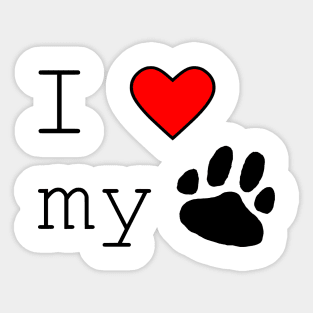 I love my dog Sticker